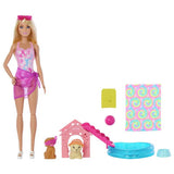 Barbie Puppy Pool Party playset with doll and pets (British brand)