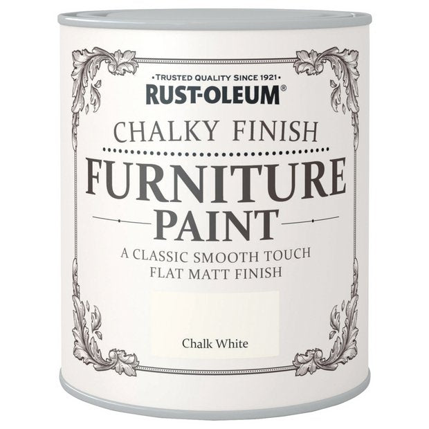 Rust-Oleum chalky furniture paint Chalk White 750ml (British brand)