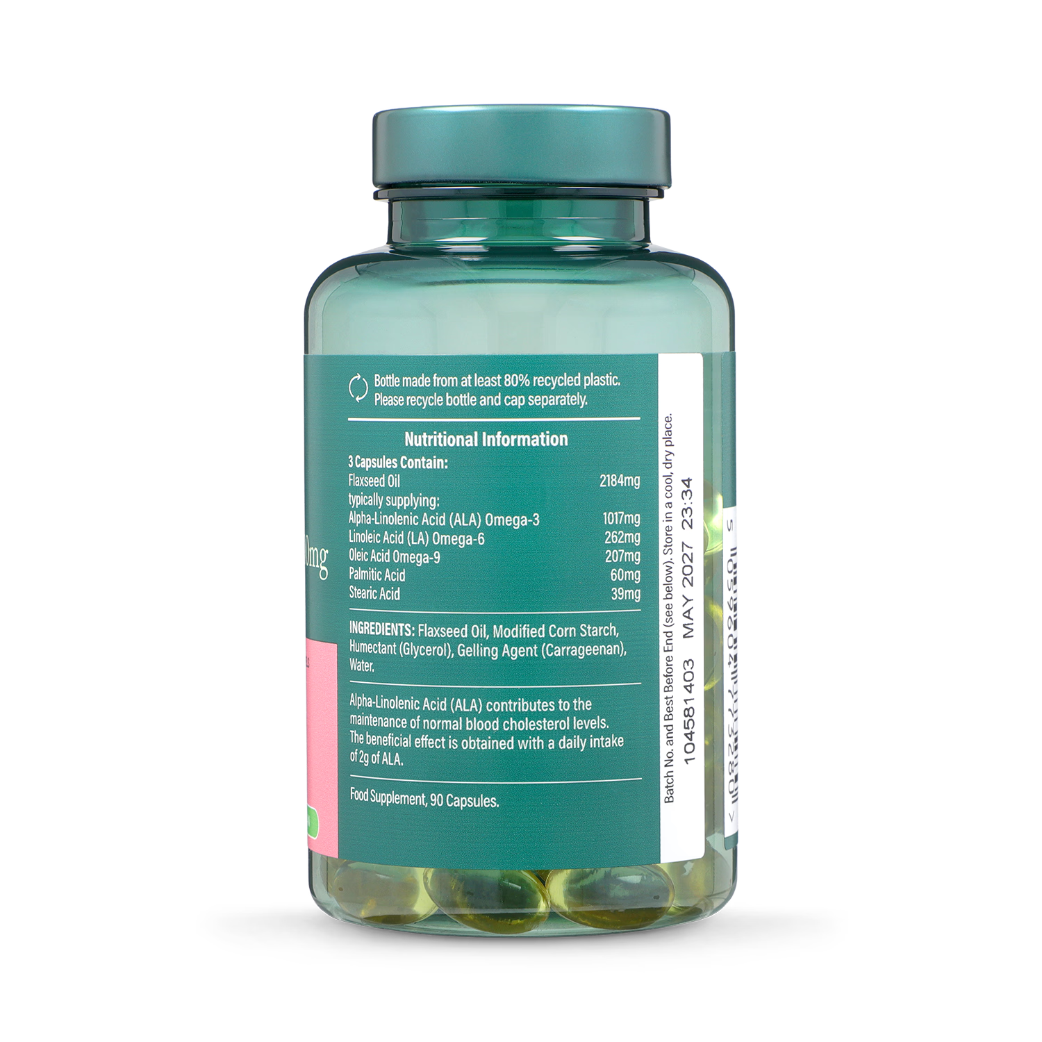 Holland & Barrett flaxseed oil 90 capsules, imported from the UK
