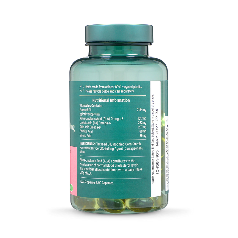 Holland & Barrett flaxseed oil 90 capsules, imported from the UK