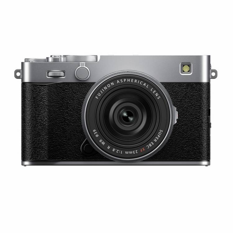 Fujifilm X-E5 silver mirrorless camera with XF23mm lens (British brand)