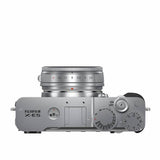Fujifilm X-E5 silver mirrorless camera with XF23mm lens (British brand)