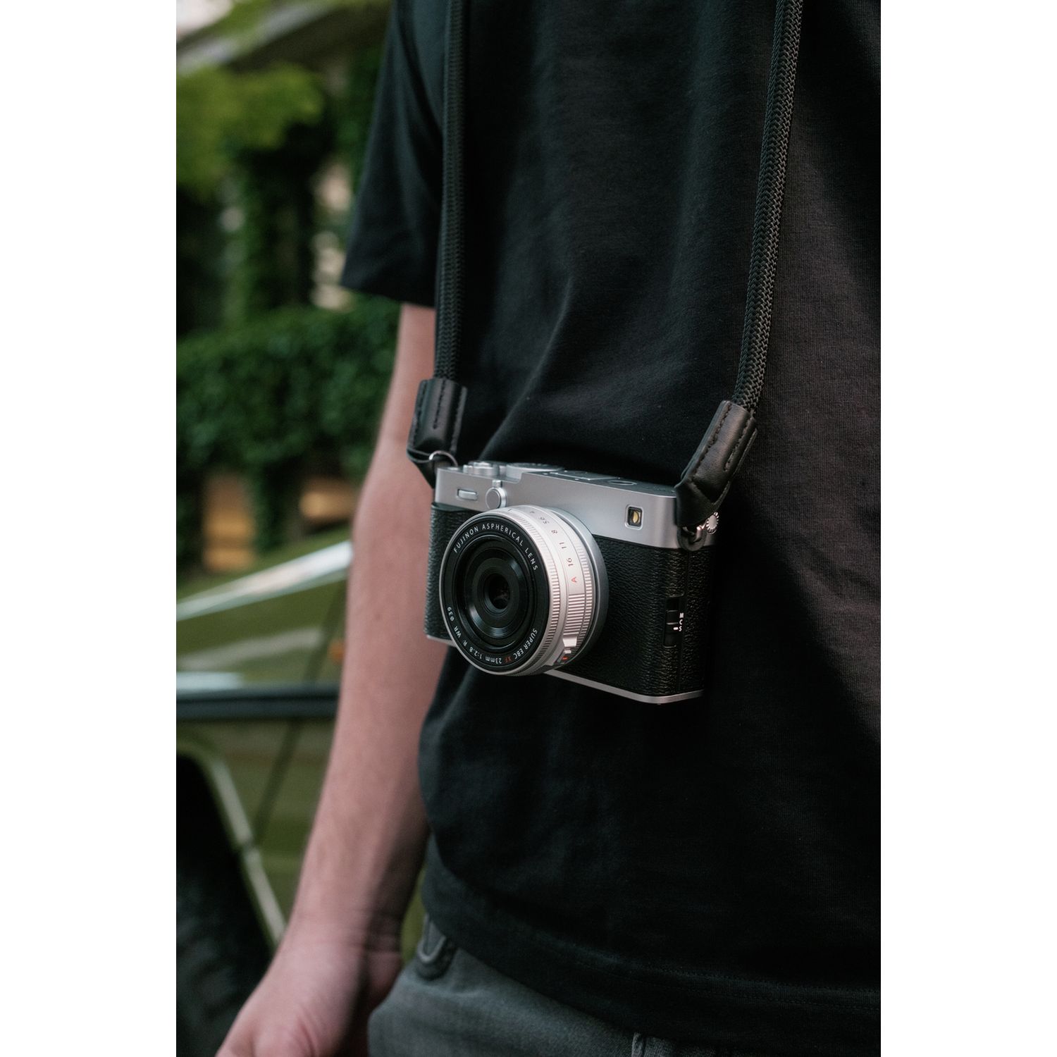 Fujifilm X-E5 silver mirrorless camera with XF23mm lens (British brand)