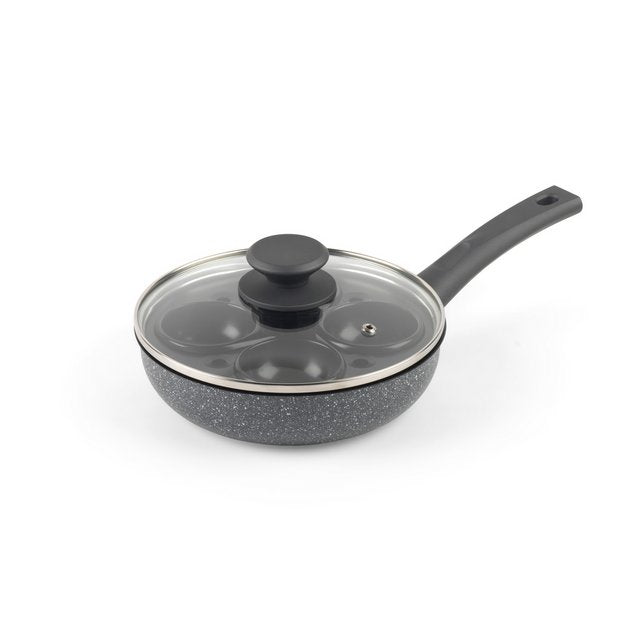 Salter Marblestone non-stick egg pan with lid 20cm, UK version
