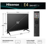 Hisense 32E4QTUK smart HD TV 32 inch, UK version