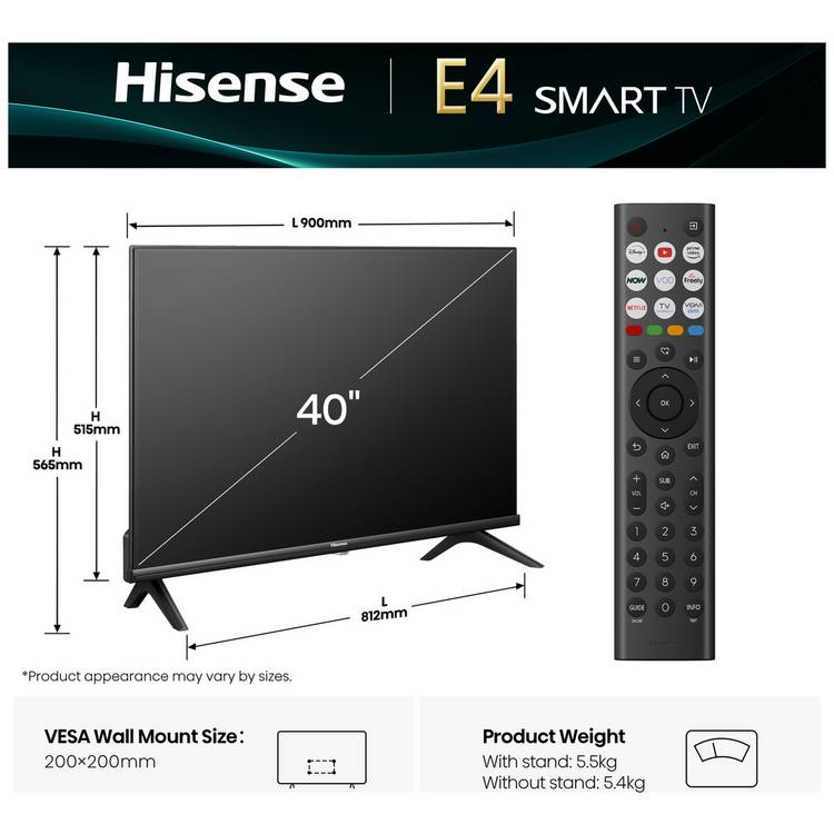 Hisense 40 Inch Smart Freely TV, imported from the UK