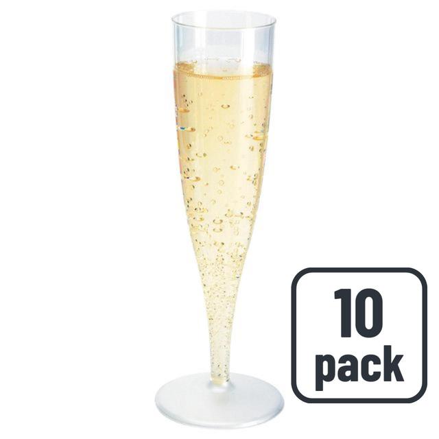 Plastic 135ml Champagne Flutes   10 per pack