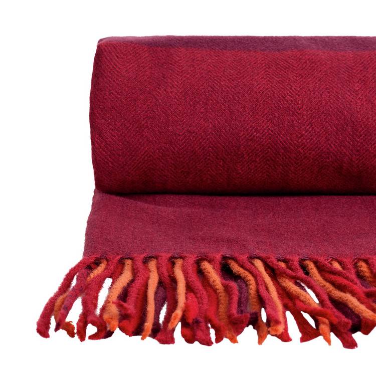 Home herringbone throw red 125x150cm (British brand)