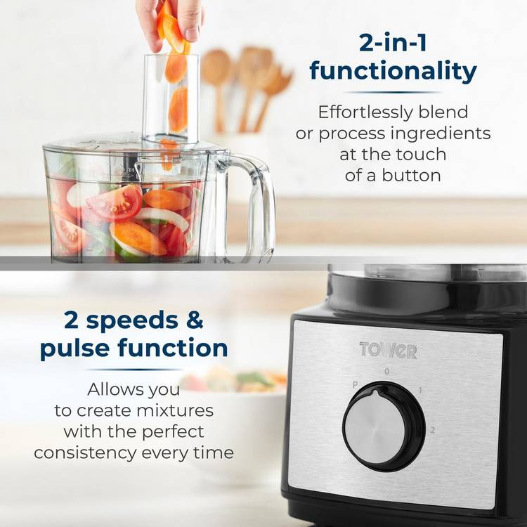 Tower T18008BLK food processor 2L bowl (British brand)