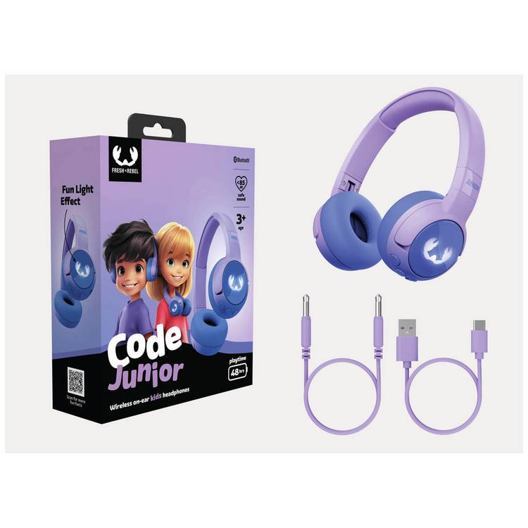 Fresh 'n Rebel Code Junior wireless headphones purple - British product