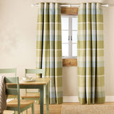 Argos Home Check Blackout Eyelet Curtains - Green - 168x229cm