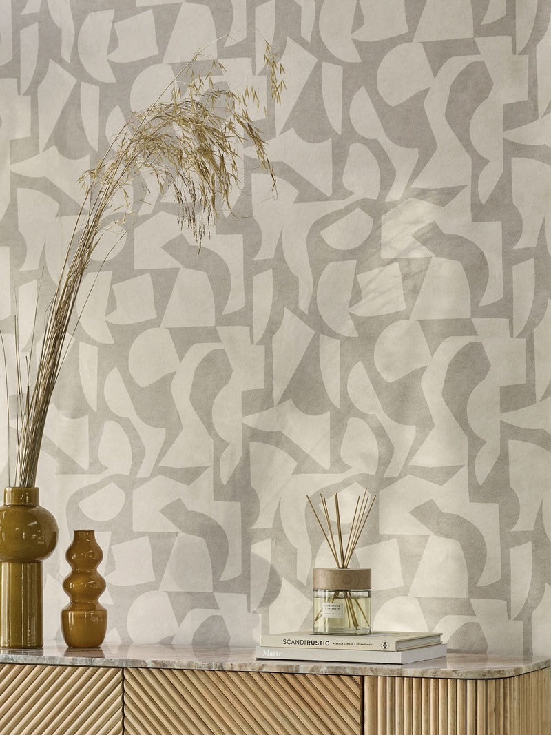 Soft Minimal geometric wallpaper A4 sample (British brand)