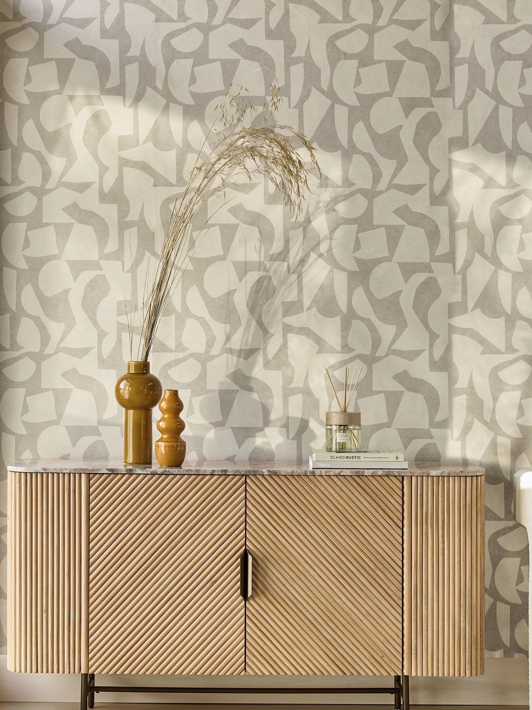 Soft Minimal geometric wallpaper A4 sample (British brand)