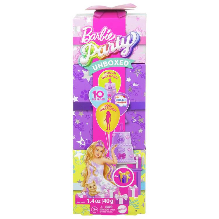 Barbie Party Unboxed Pet Birthday doll with accessories - British product