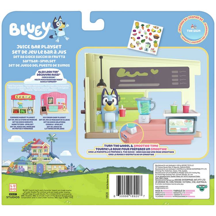 Bluey Mini Juice Bar playset toy - British product