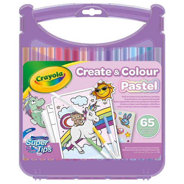 Crayola Pastel Colour Create Case Supertip markers paper (British brand)
