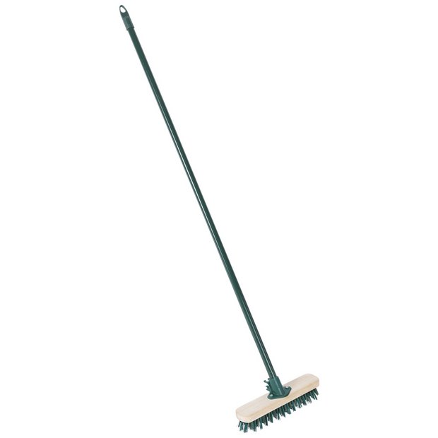 Charles Bentley outdoor decking broom with castle effect bristles (British brand)