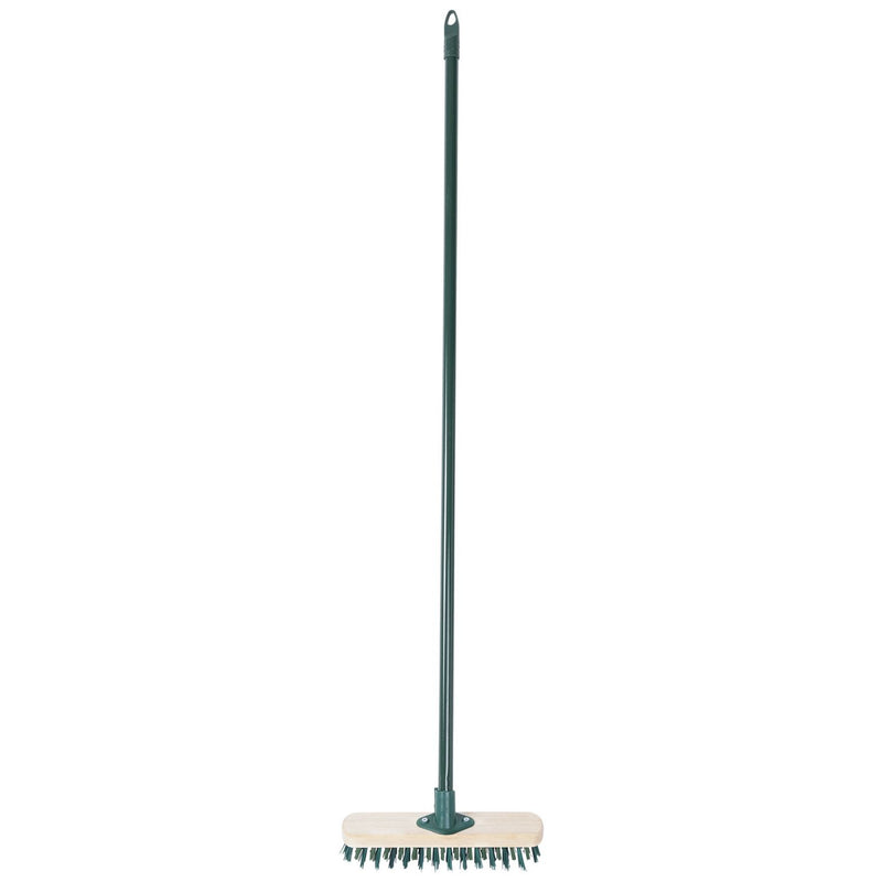 Charles Bentley outdoor decking broom with castle effect bristles (British brand)