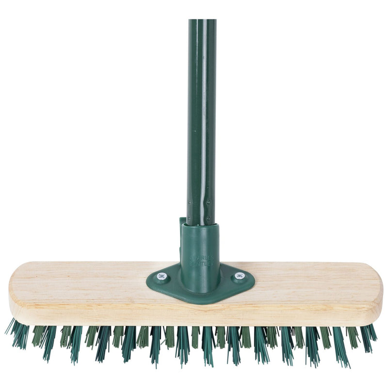 Charles Bentley outdoor decking broom with castle effect bristles (British brand)