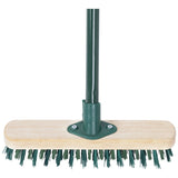Charles Bentley outdoor decking broom with castle effect bristles (British brand)