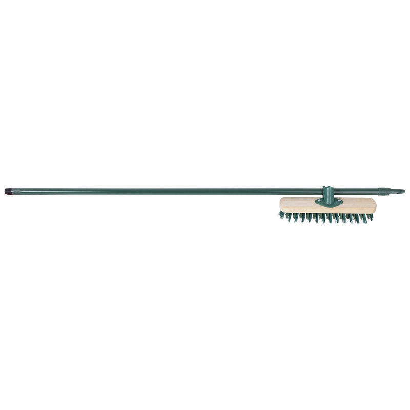Charles Bentley outdoor decking broom with castle effect bristles (British brand)