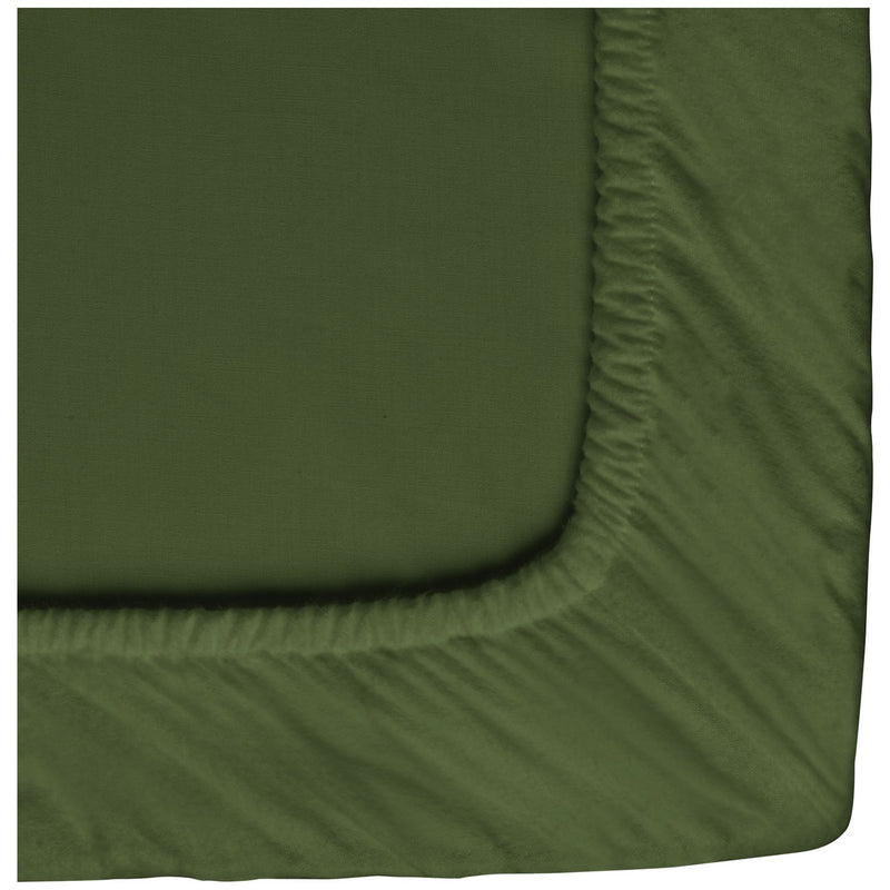 Habitat Cotton Brushed Plain Green Fitted Sheet - King size