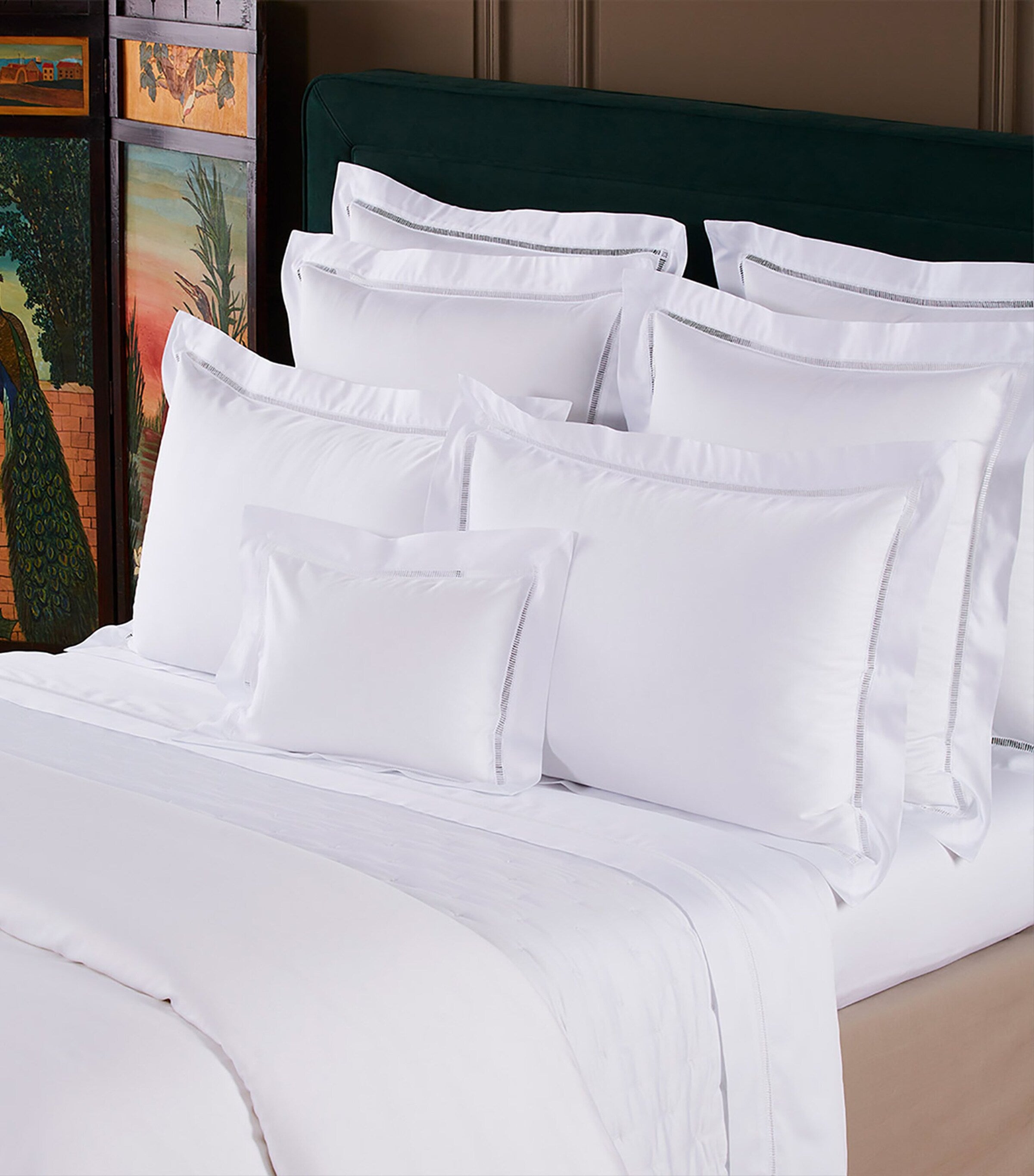 Yves Delorme Colisée Blanc Square Oxford pillowcase 65cm x 65cm (British brand)