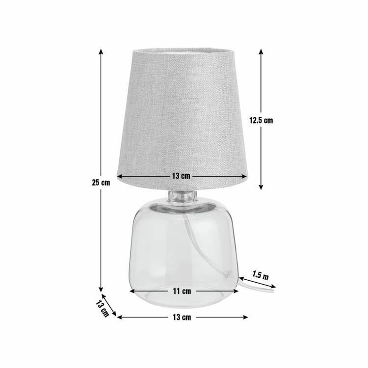 Argos Home Cabras glass table lamp charcoal - British product