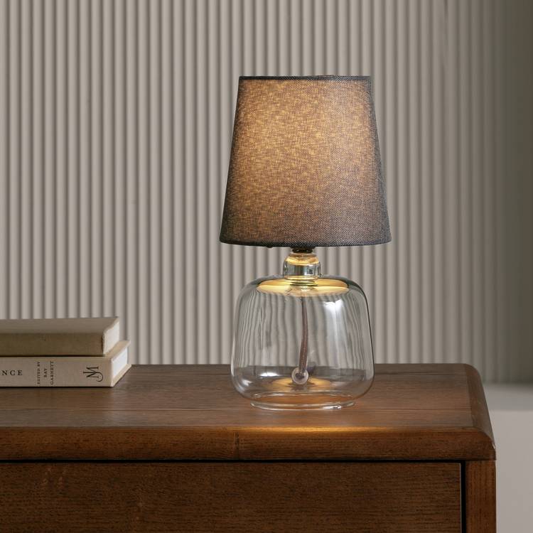 Argos Home Cabras glass table lamp charcoal - British product
