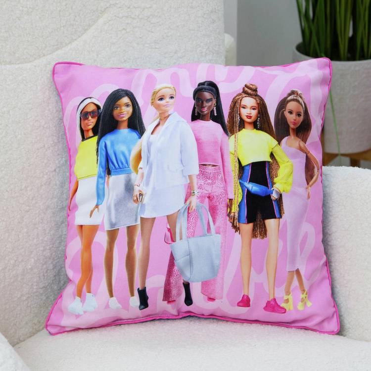 Barbie printed cushion 40x40cm, UK version