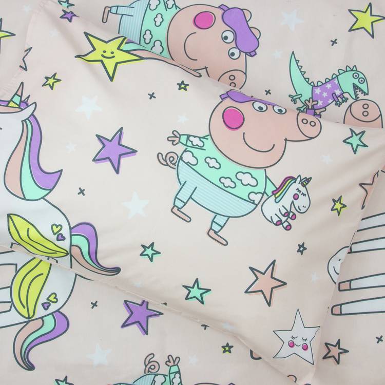 Peppa Pig toddler bedding set pink reversible (British brand)