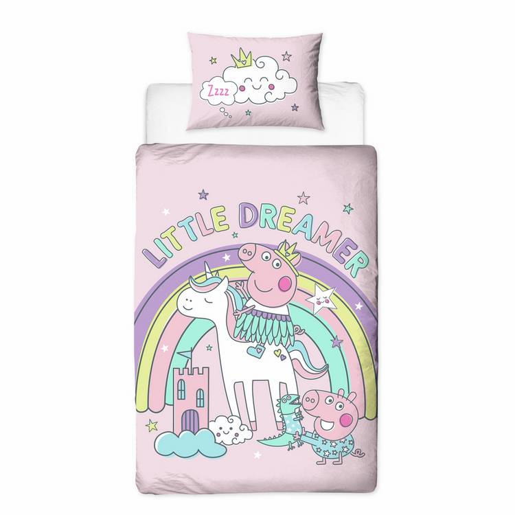 Peppa Pig toddler bedding set pink reversible (British brand)