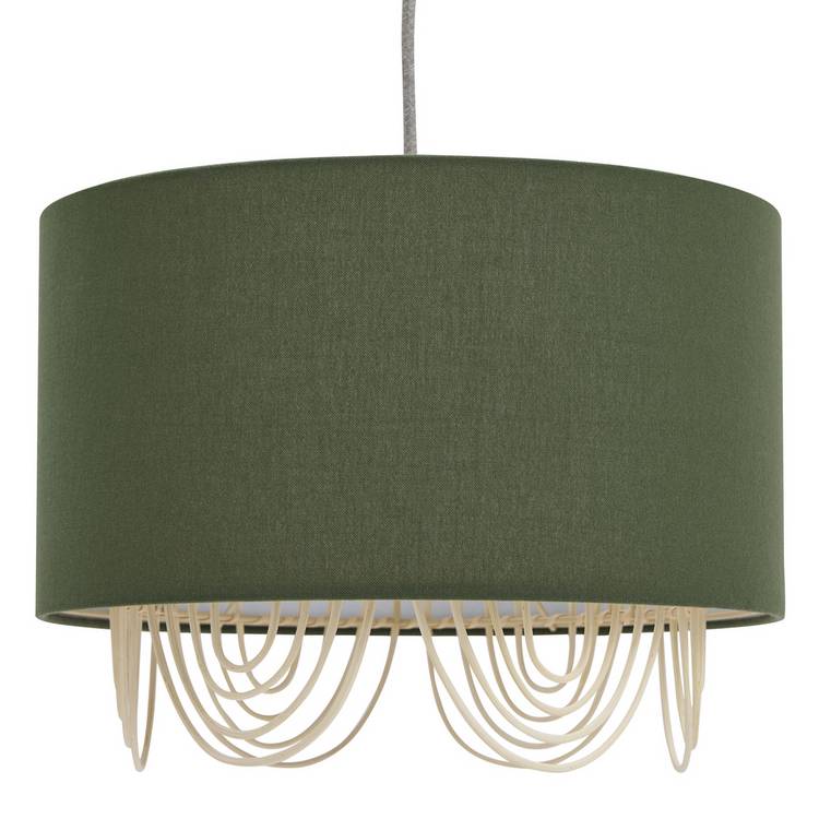 Habitat olive scallop easy fit lampshade 35cm, imported from the UK