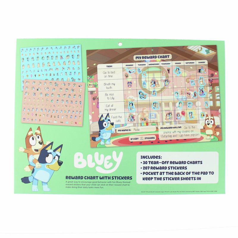 Bluey reward chart sticker sheets - British product