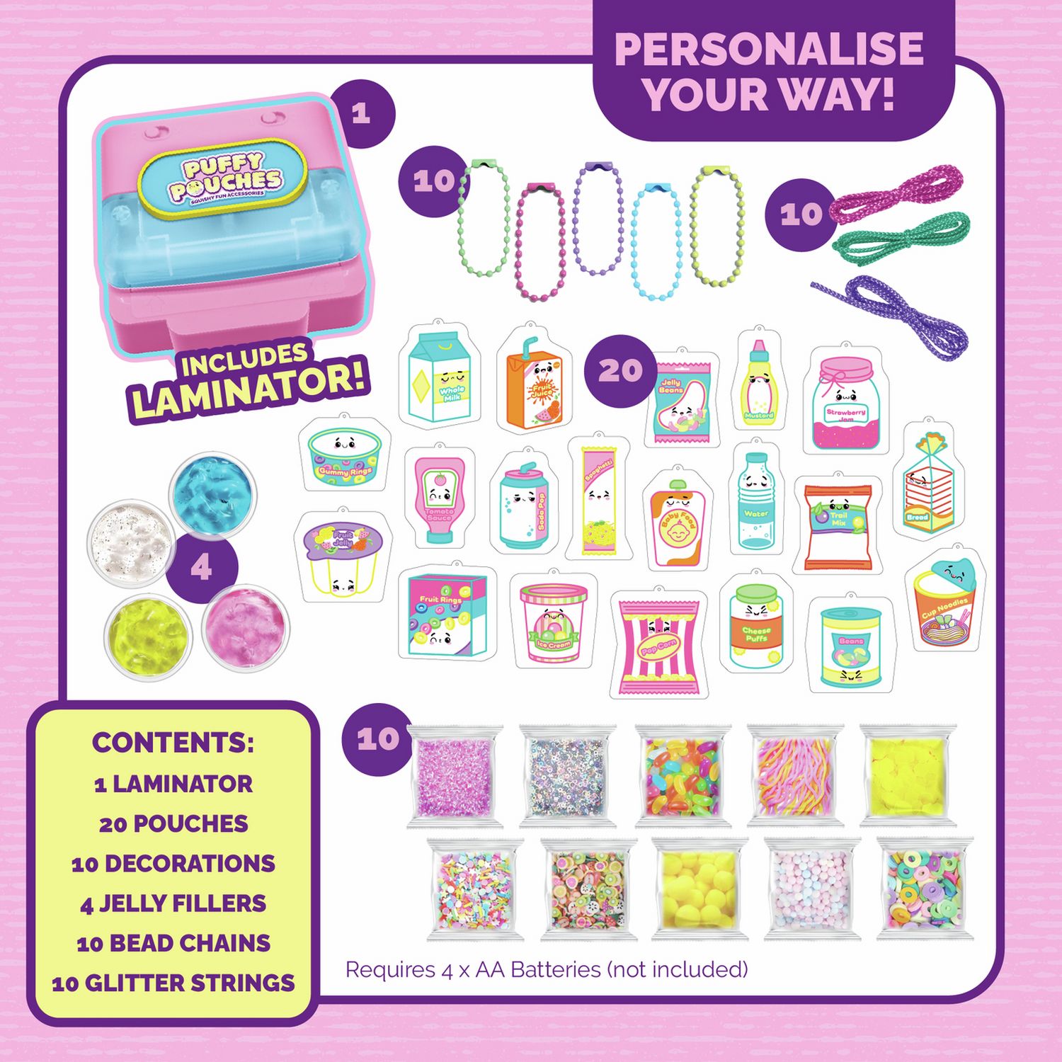 Puffy Pouches deluxe craft set 20 pouches (British brand)