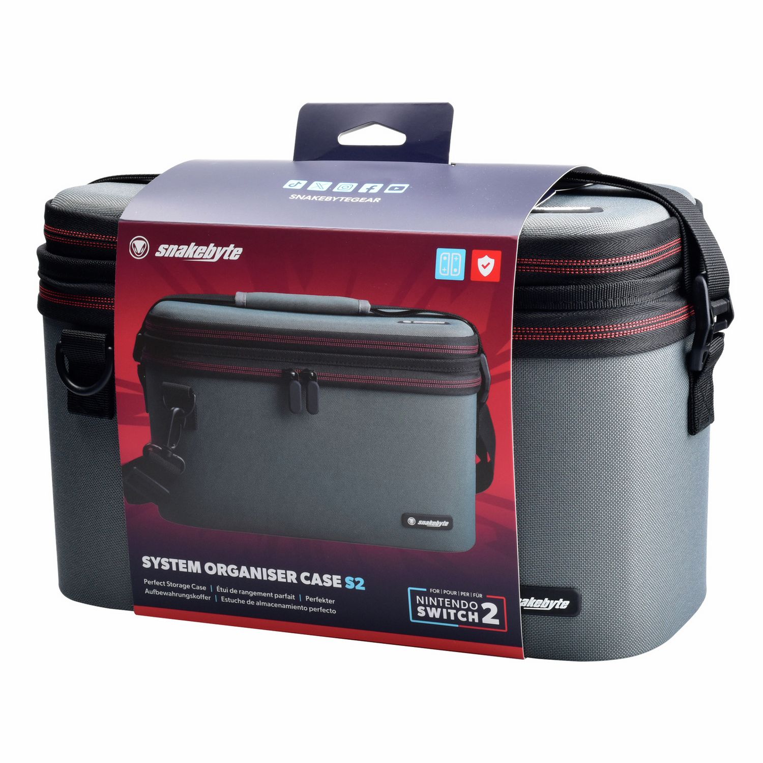Snakebyte grey organiser case for Switch 2, imported from the UK