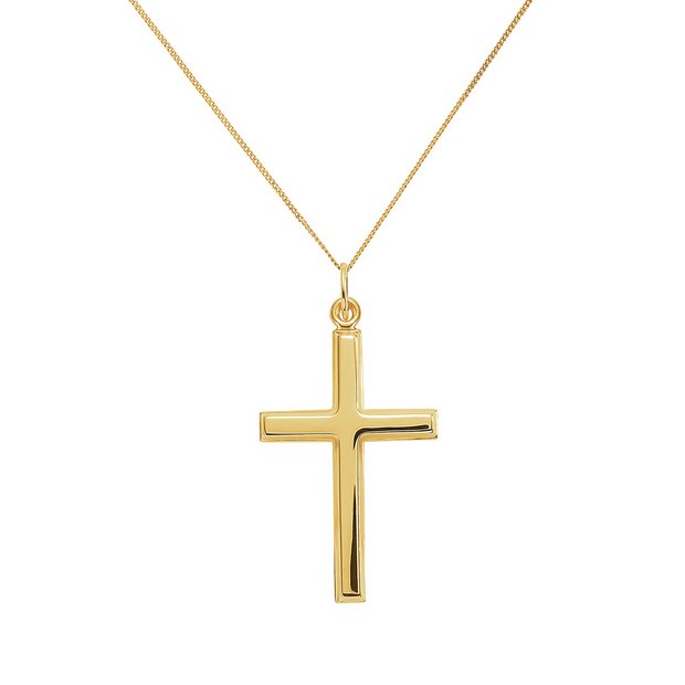 Revere 9ct gold small cross pendant necklace, imported from the UK