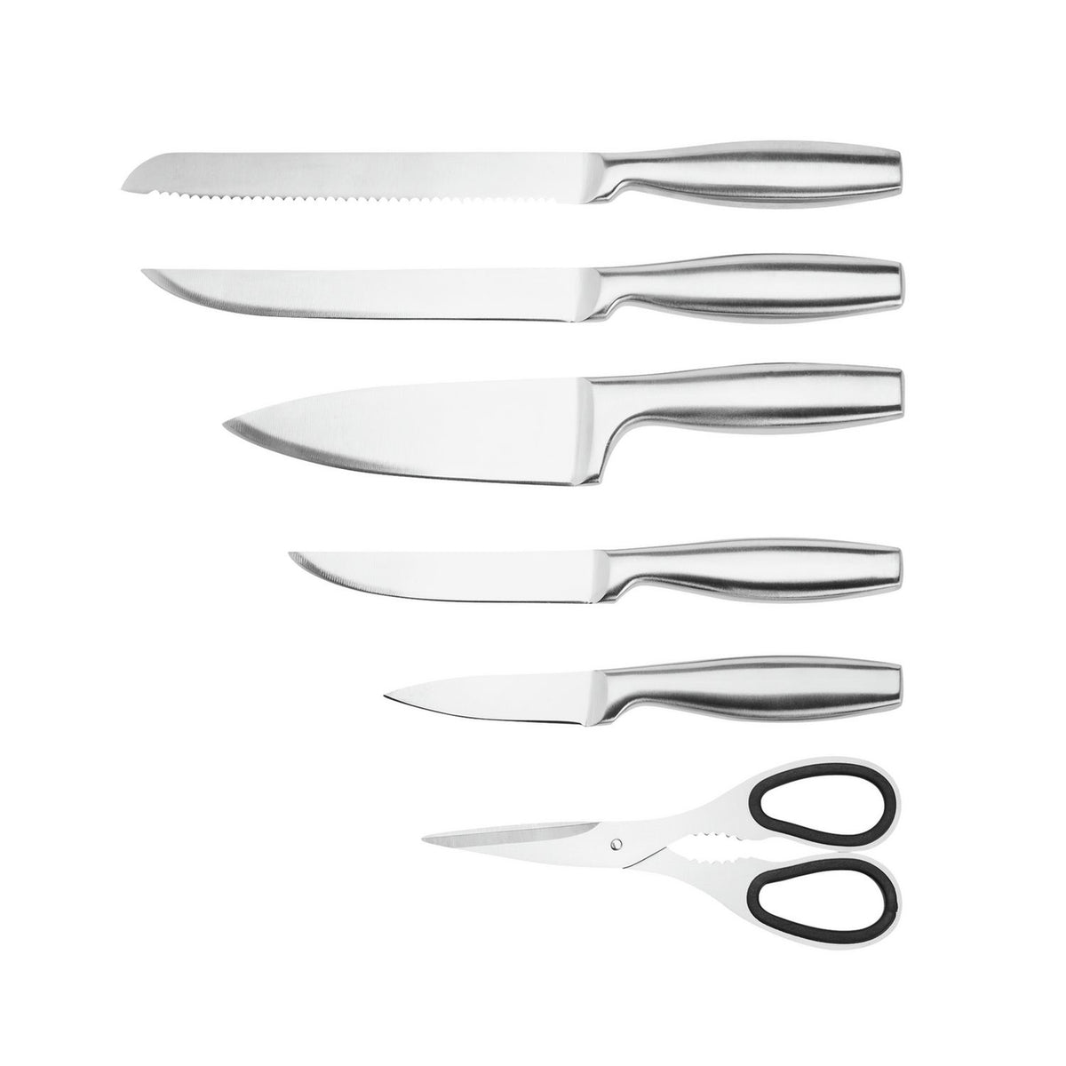 Habitat 6-piece stainless steel knife set silver (British brand)