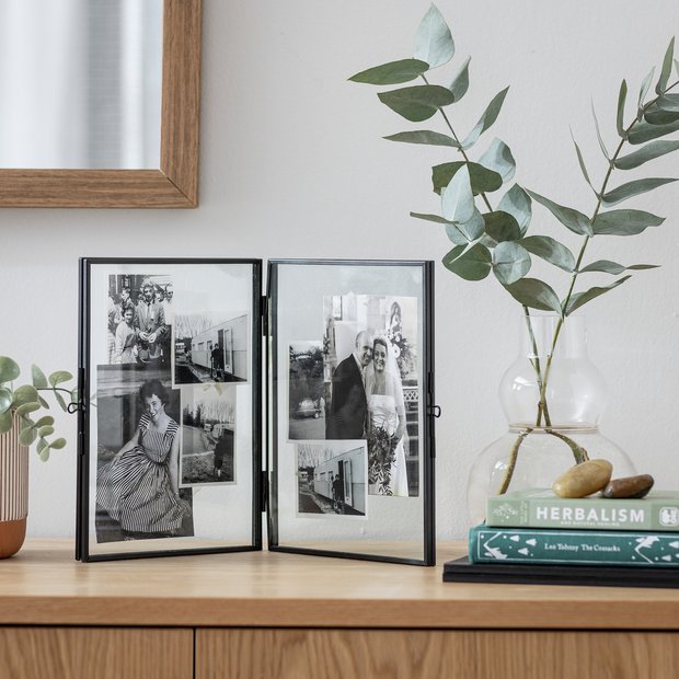 Habitat hinged black metal picture frame 5x7, imported from the UK