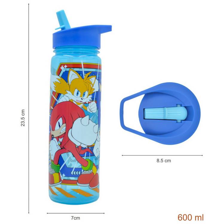 Hox Sonic the Hedgehog blue water bottle 600ml (British brand)