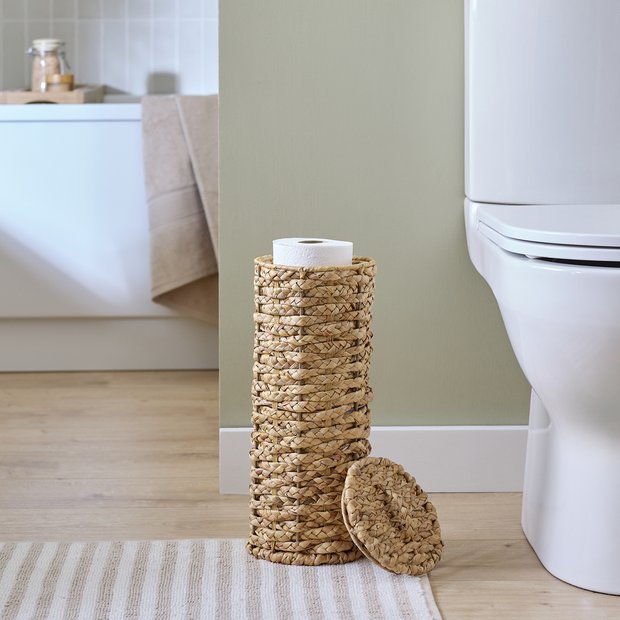 Argos Home woven seagrass toilet roll cylinder store natural - British product