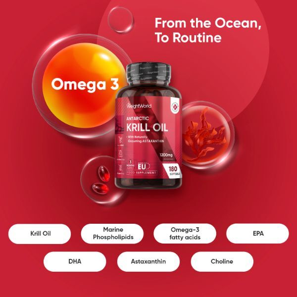WeightWorld Antarctic Krill Oil 180 Softgels, imported from the UK