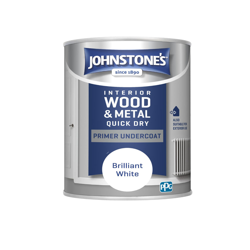 Johnstone's Interior Wood & Metal Quick Dry Primer Undercoat Brilliant White 0.75L