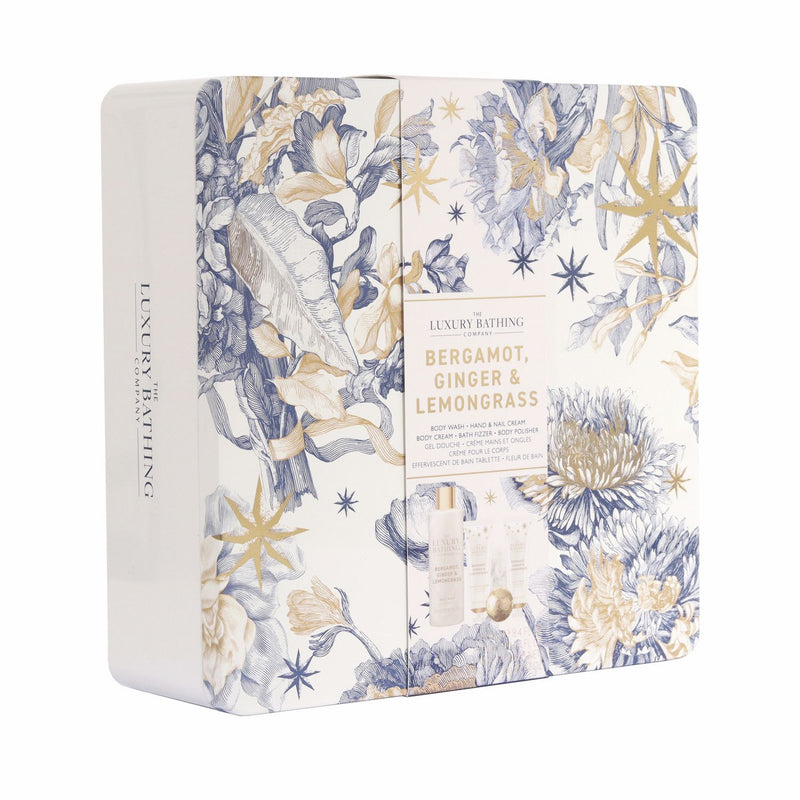 The Luxury Bathing Company bathing tin gift set, imported from the UK
