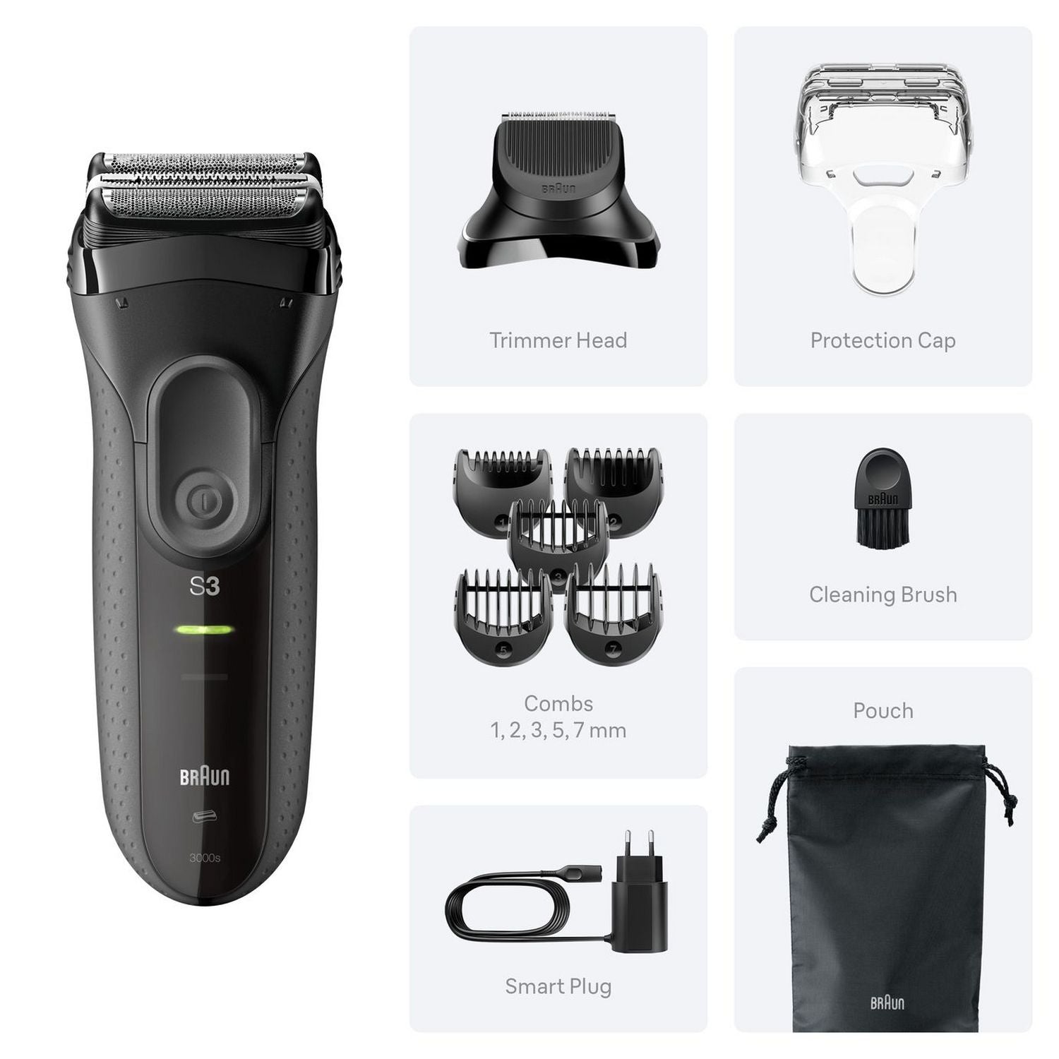 Braun Series 3 electric shaver 3000BT - British product