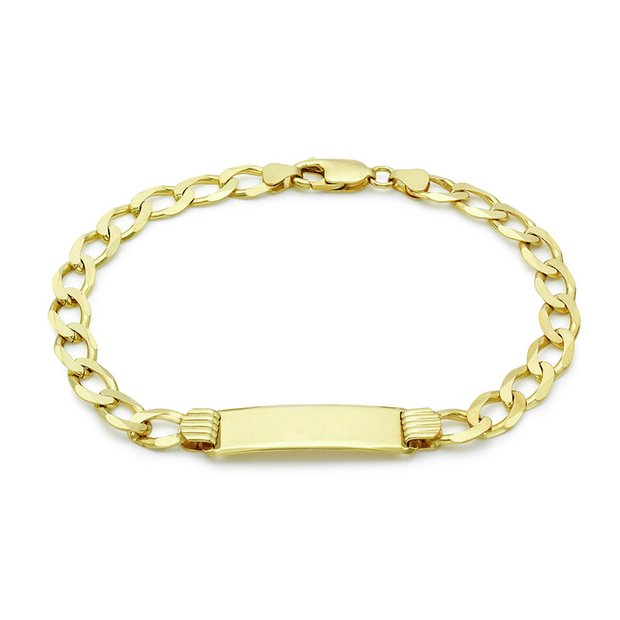 Revere 9ct gold curb ID bracelet 20cm - British product