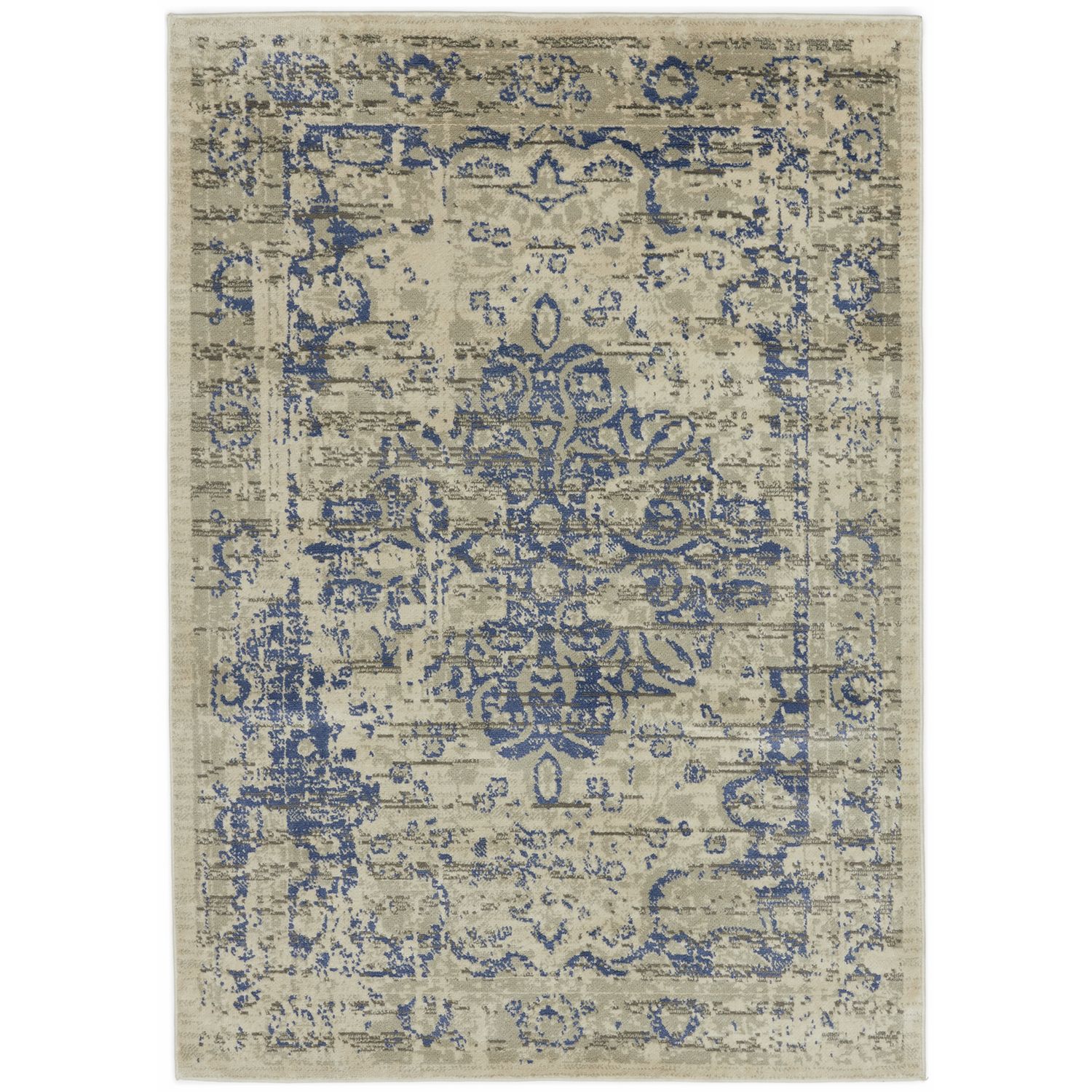 Habitat Traditional Natural & Blue  Rug - 160x230cm