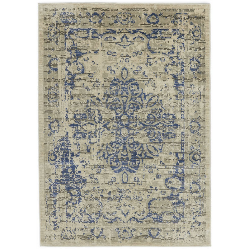 Habitat Traditional Natural & Blue  Rug - 160x230cm