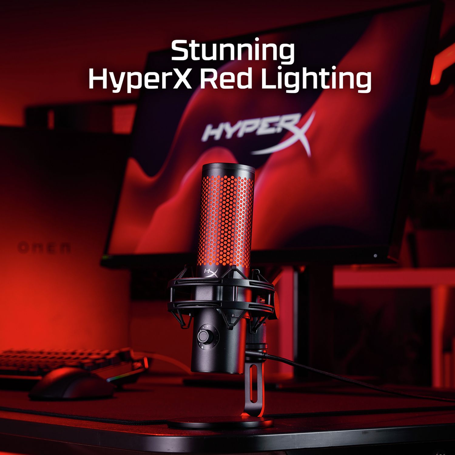 HyperX QuadCast 2 USB microphone Black Red, UK version