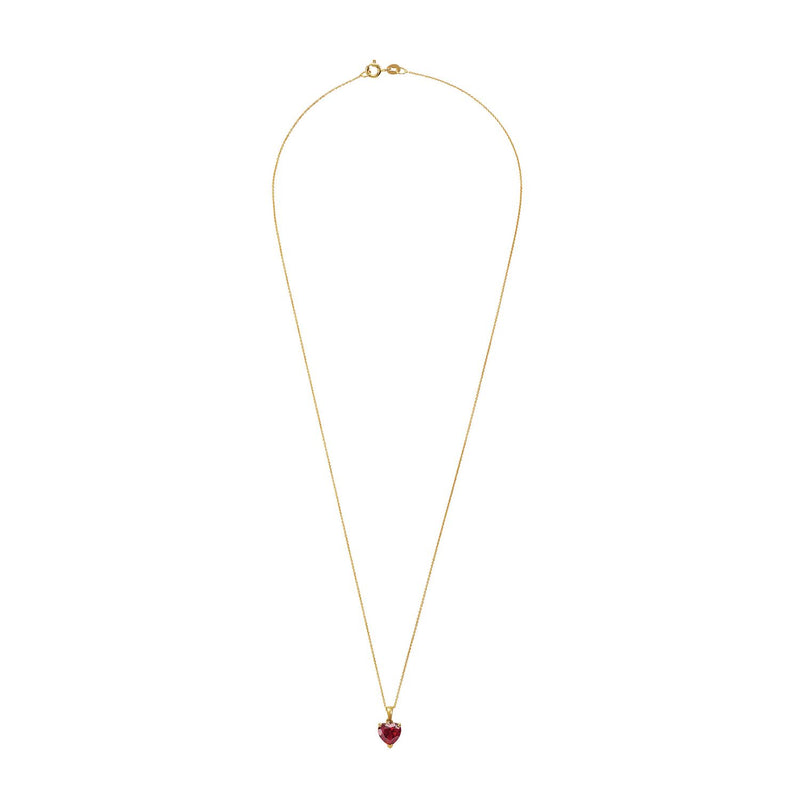 Revere gold heart-shaped ruby pendant 45cm, imported from the UK